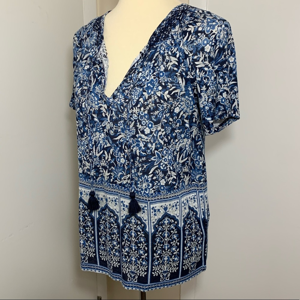 Lucky Brand Tie Collar Top - Picture 4 of 8